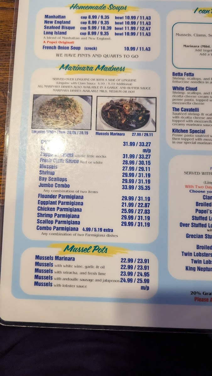 Popei's Clam Bar Photo Menu 9