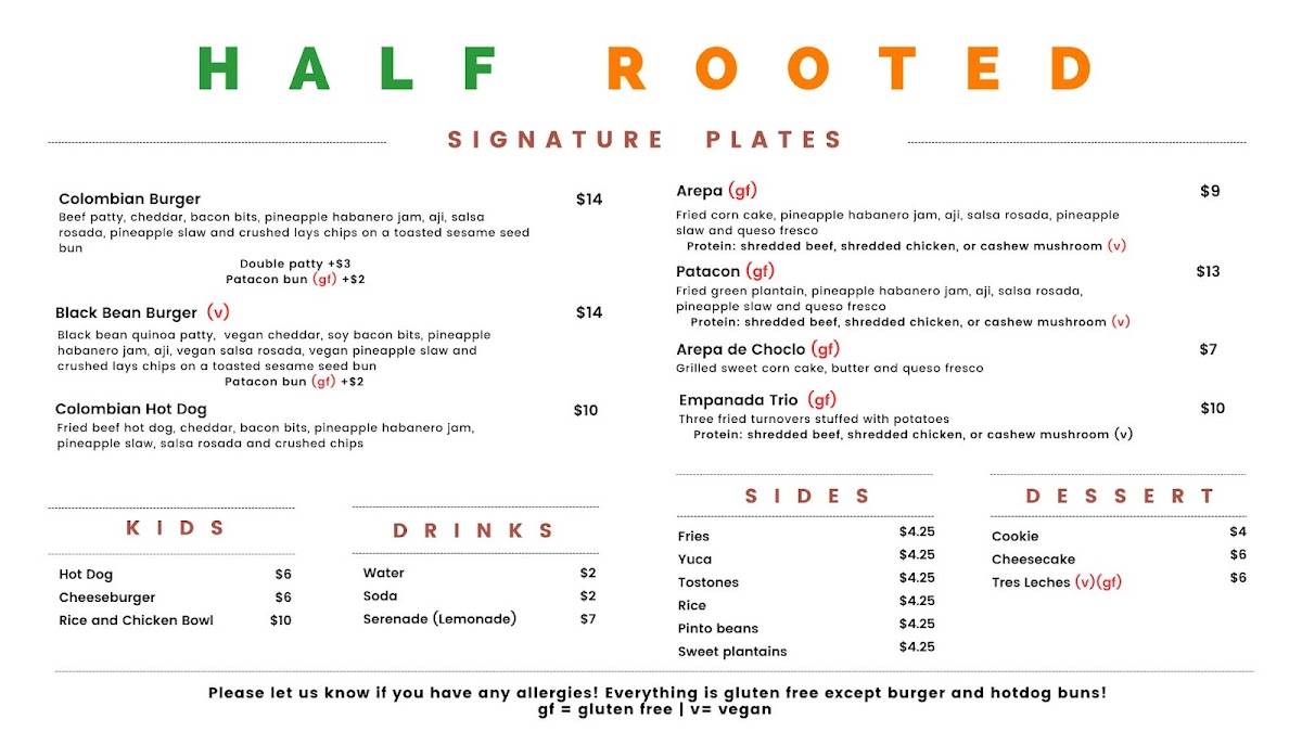 Half Rooted Photo Menu 2