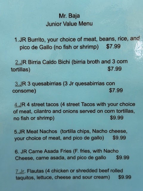 Mr. Baja Taqueria Photo Menu 1