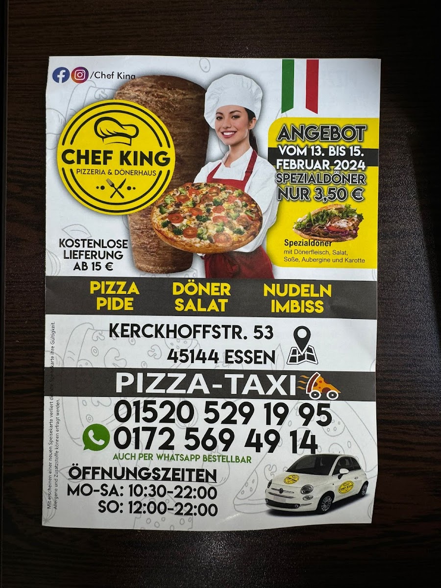 Chef King Pizzeria & Dönerhaus Photo Menu 1