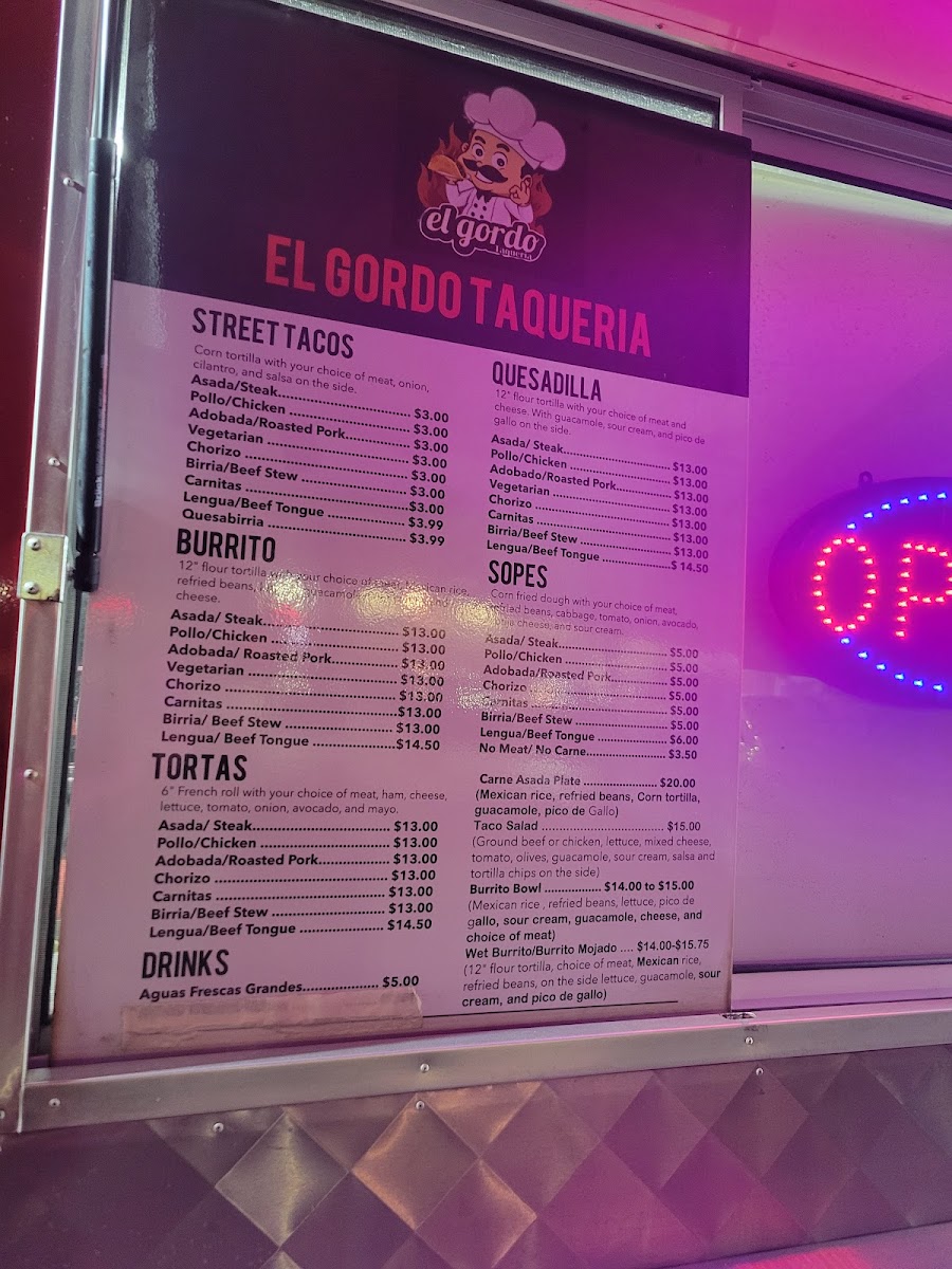 El Gordo Taqueria Photo Menu 3