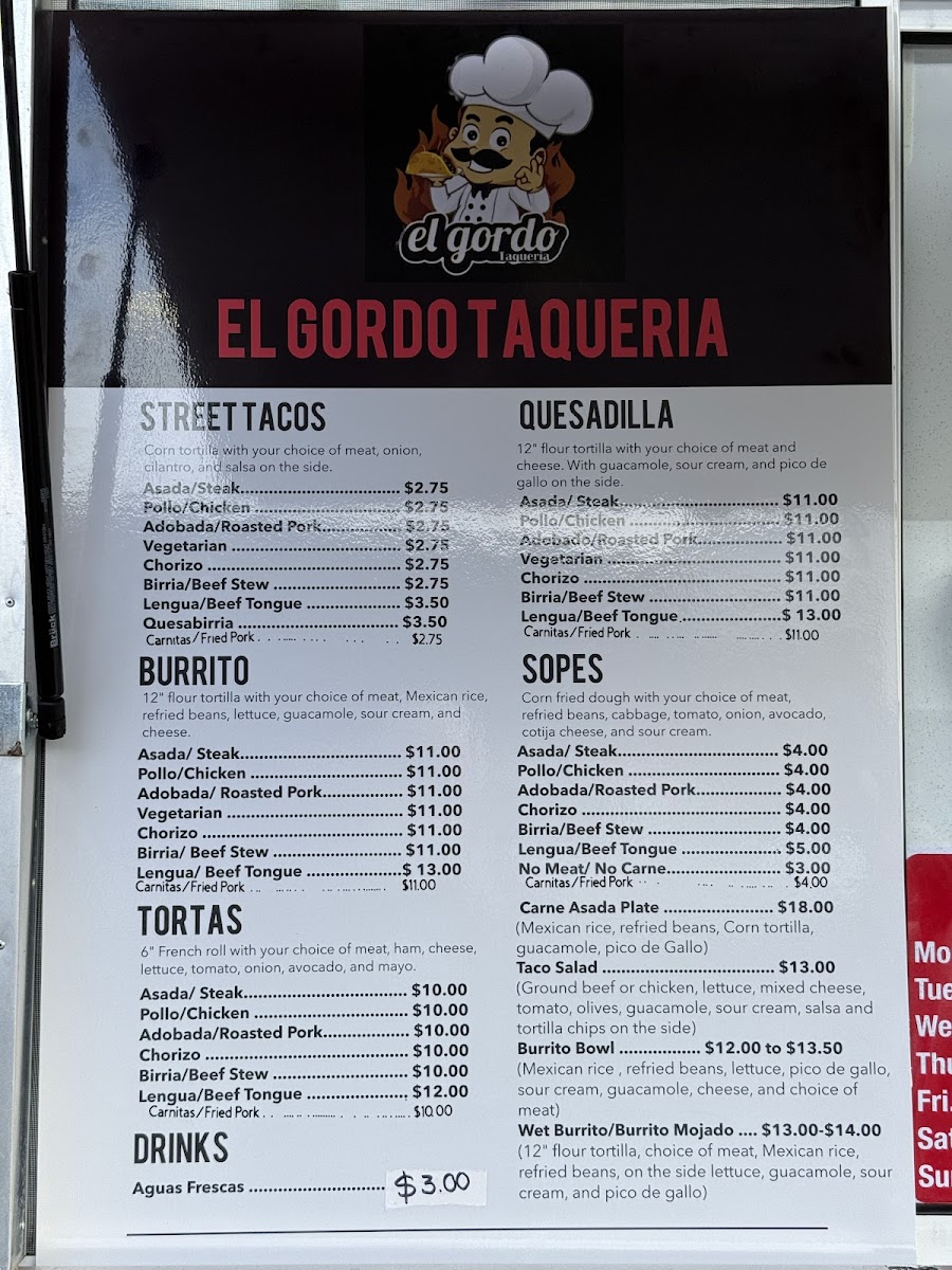 El Gordo Taqueria Photo Menu 4