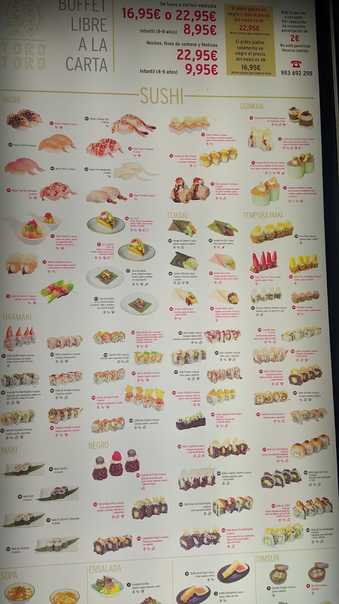 Toro Toro Sushi Valladolid Photo Menu 4