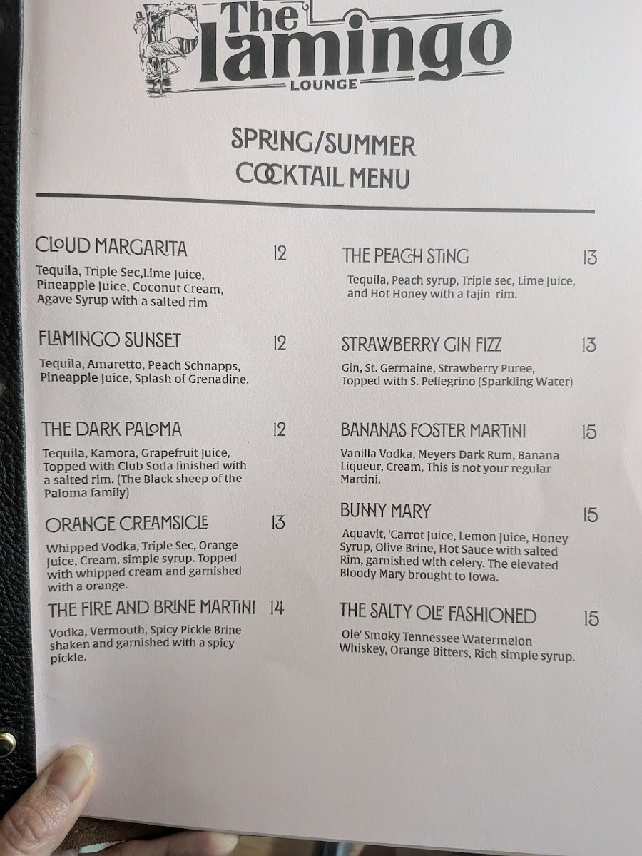 The Flamingo Lounge Photo Menu 1