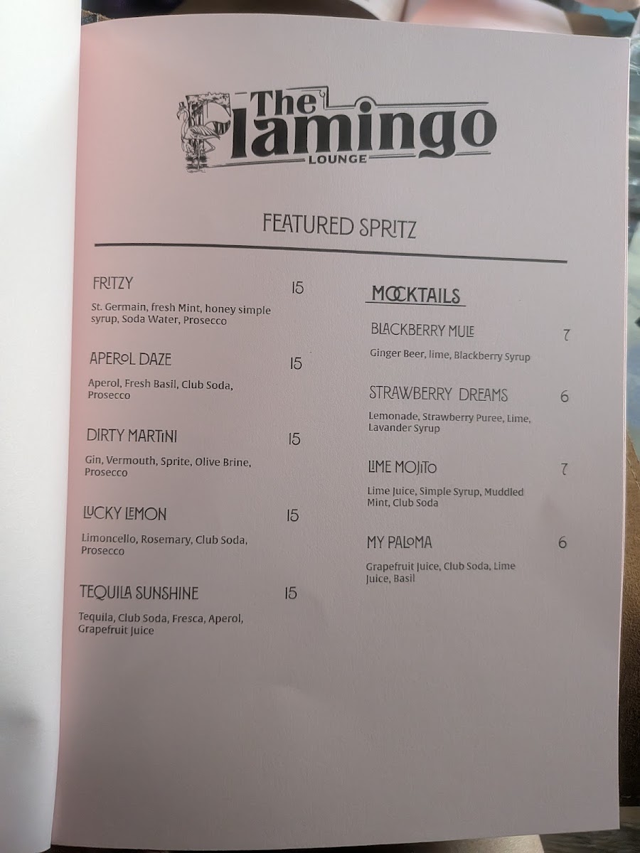 The Flamingo Lounge Photo Menu 6