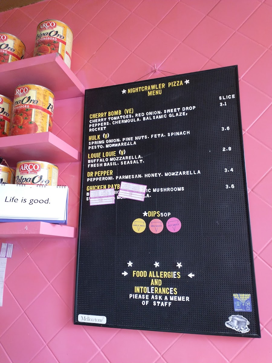 Nightcrawler Pizza Photo Menu 1