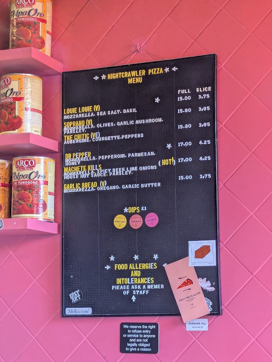 Nightcrawler Pizza Photo Menu 2