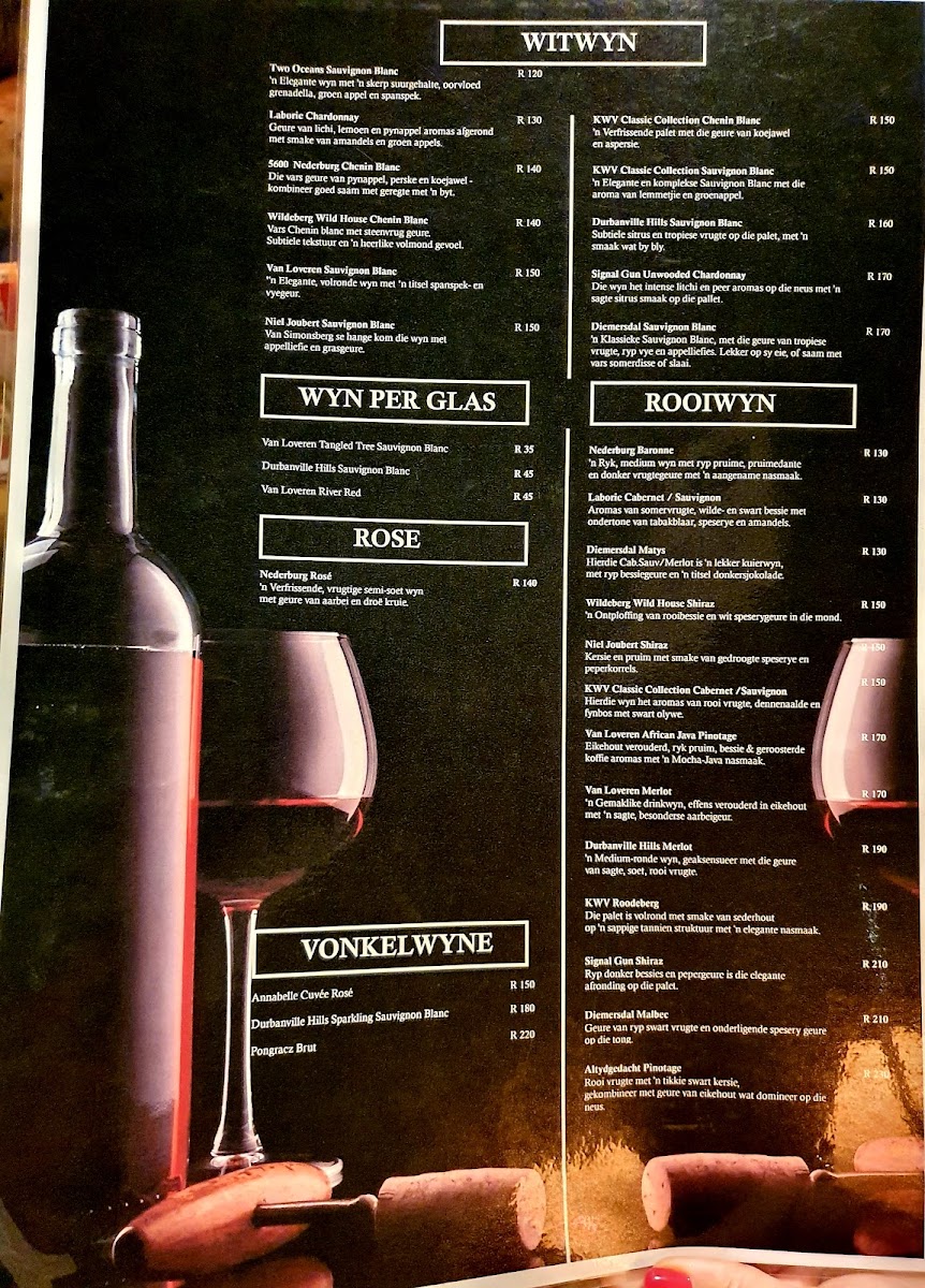 Die Boer Restaurant Durbanville Photo Menu 2
