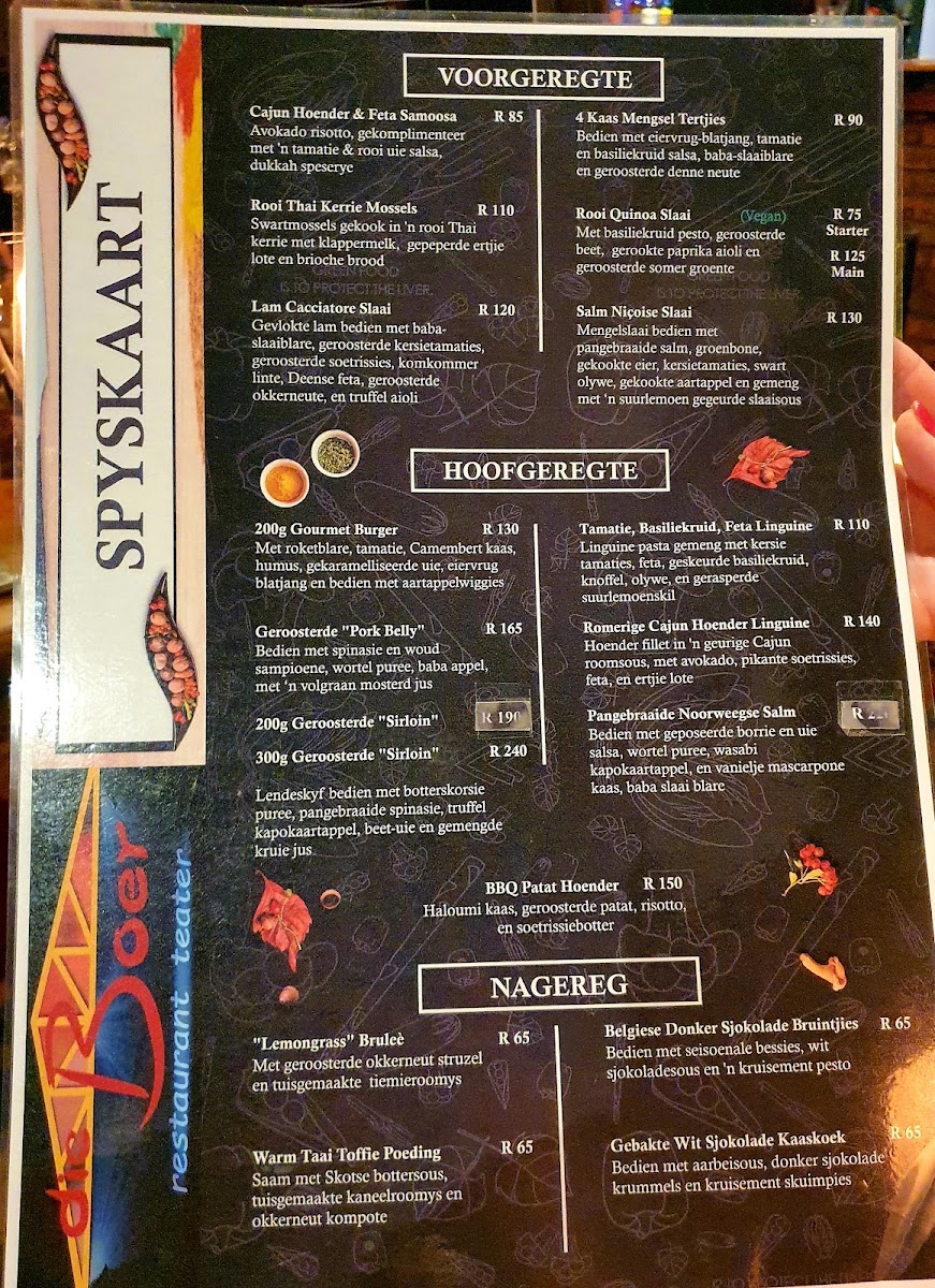 Die Boer Restaurant Durbanville Photo Menu 3