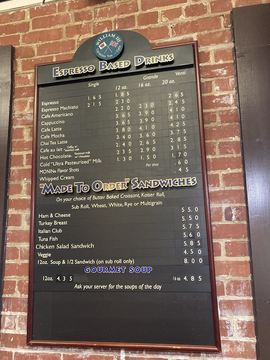 William III Cafe Photo Menu 1