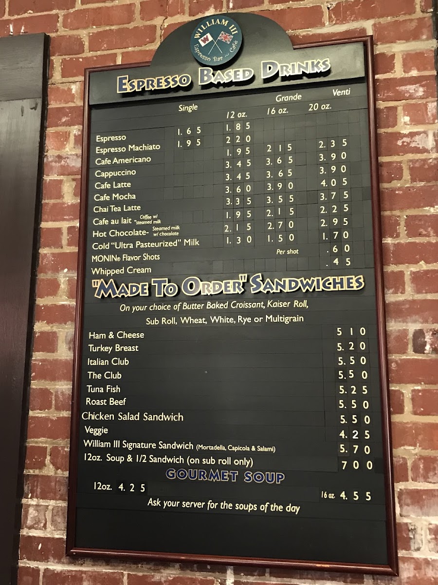 William III Cafe Photo Menu 3