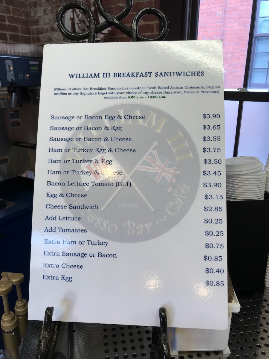 William III Cafe Photo Menu 4