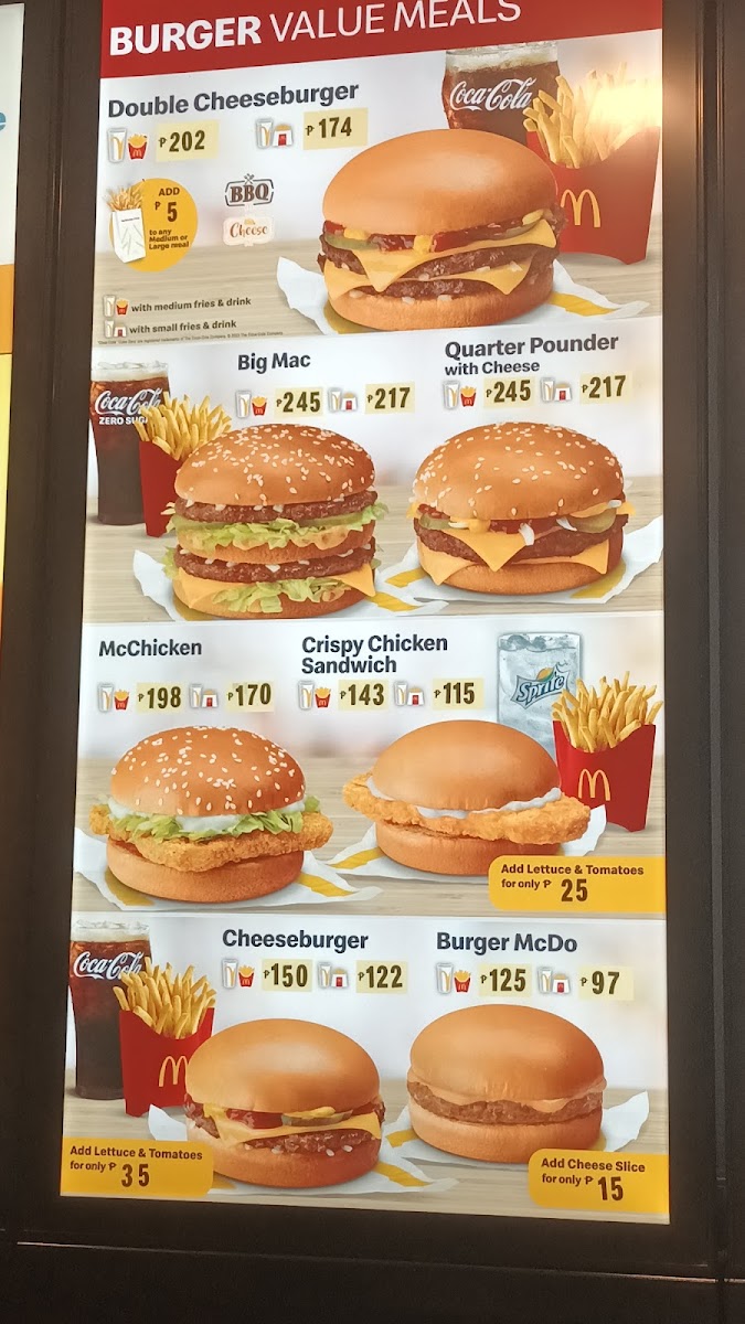 McDonald's Robinson's Galleria Photo Menu 2