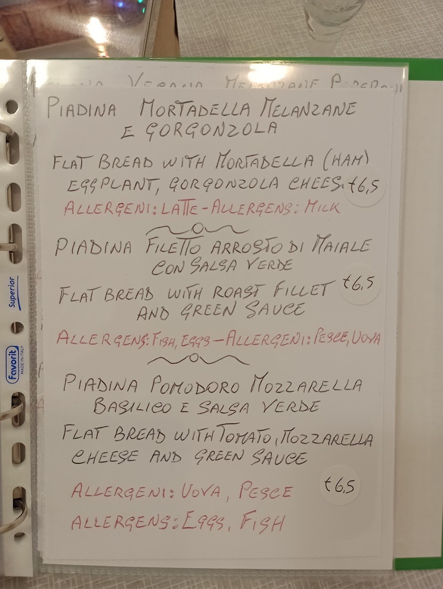 Gluten Free San Pietro Photo Menu 1