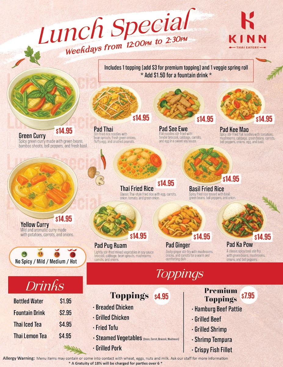 KINN Thai Eatery Photo Menu 1