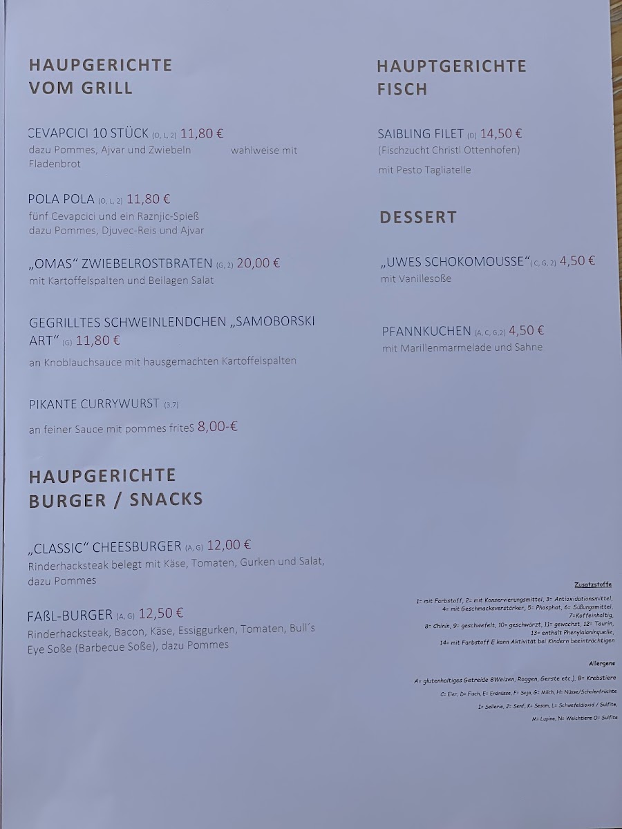 Restaurant Zum neuen Faßl Photo Menu 1