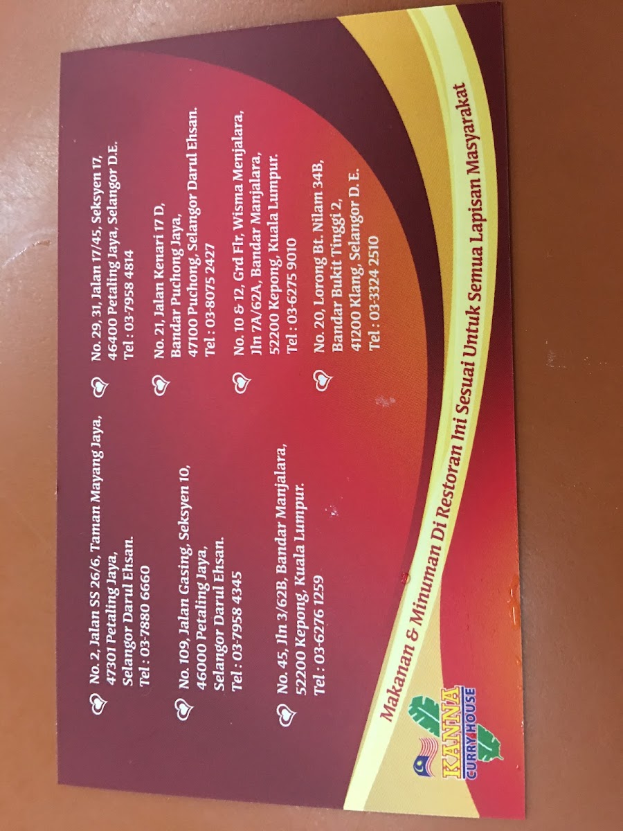 Kanna Curry House Restaurant & Catering @ Section 4 PJ Photo Menu 3