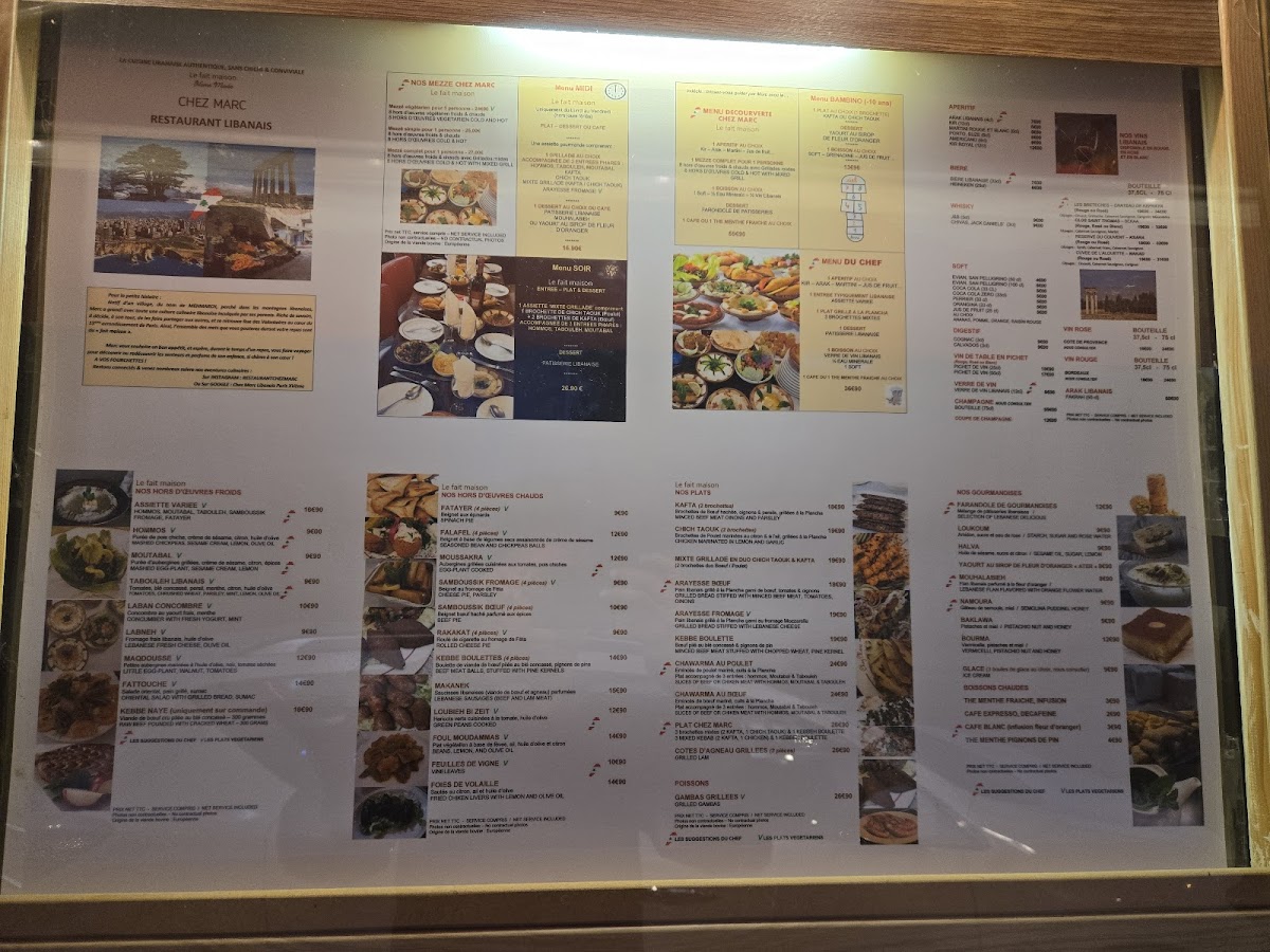 Chez Marc Libanais Photo Menu 1