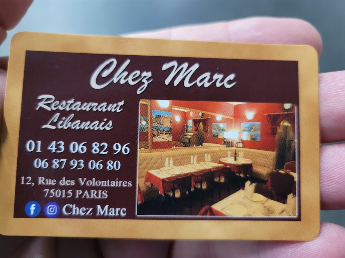 Chez Marc Libanais Photo Menu 4
