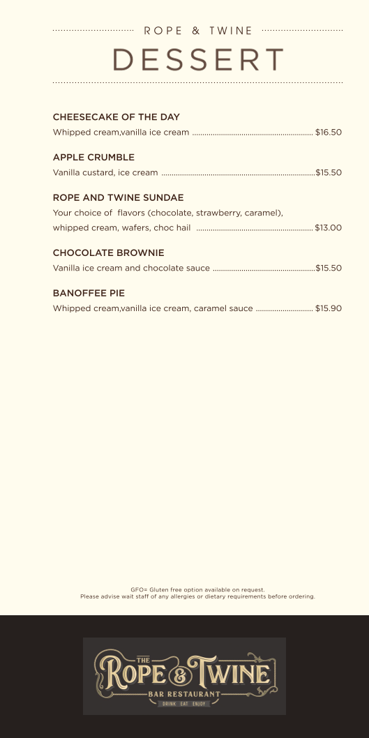 The Rope and Twine Photo Menu 6