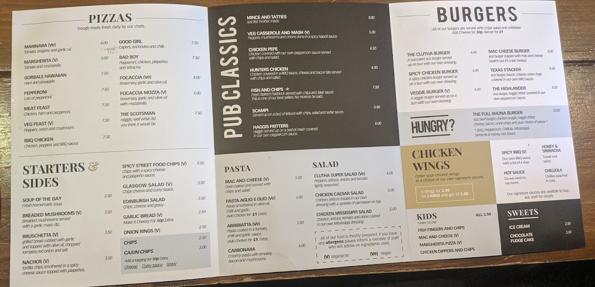 Clutha & Victoria Bar Photo Menu 9