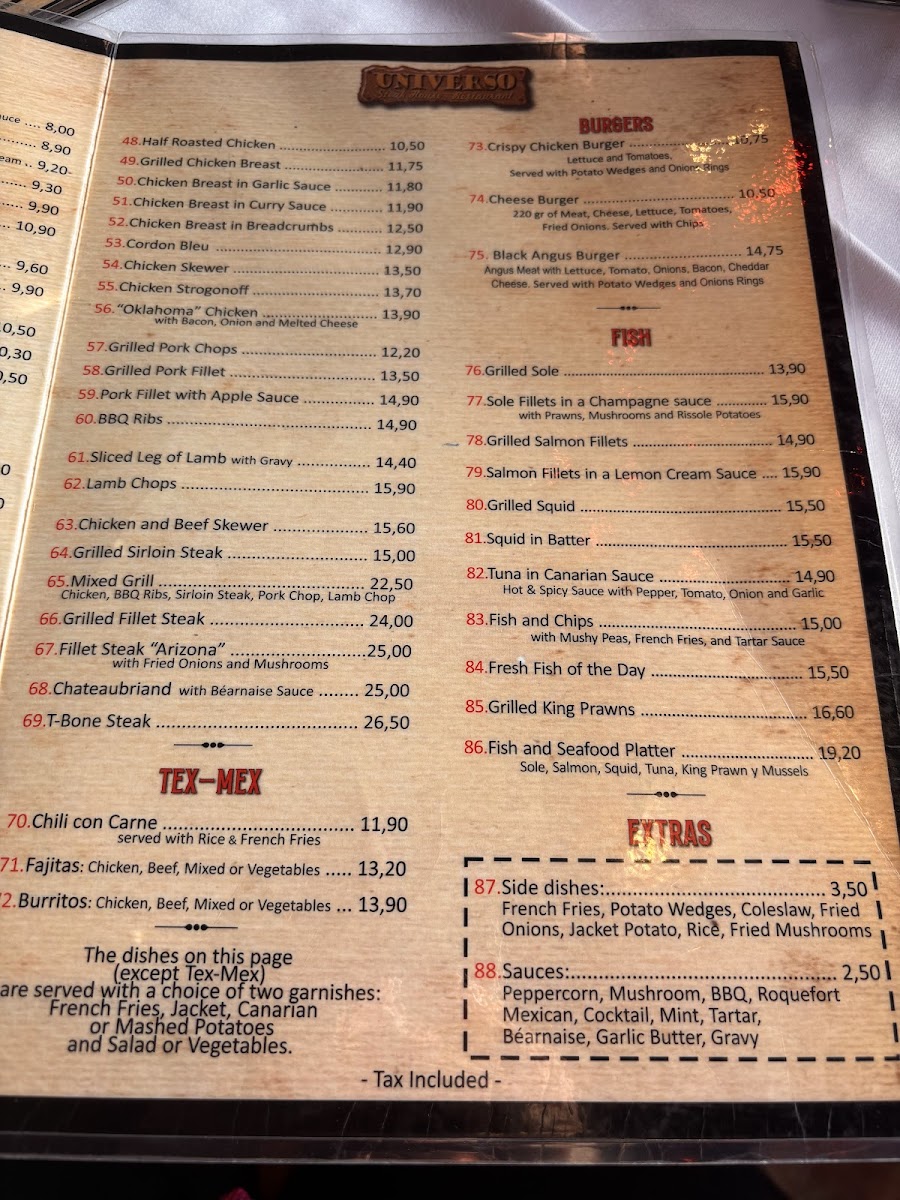 Universo Grill Photo Menu 1