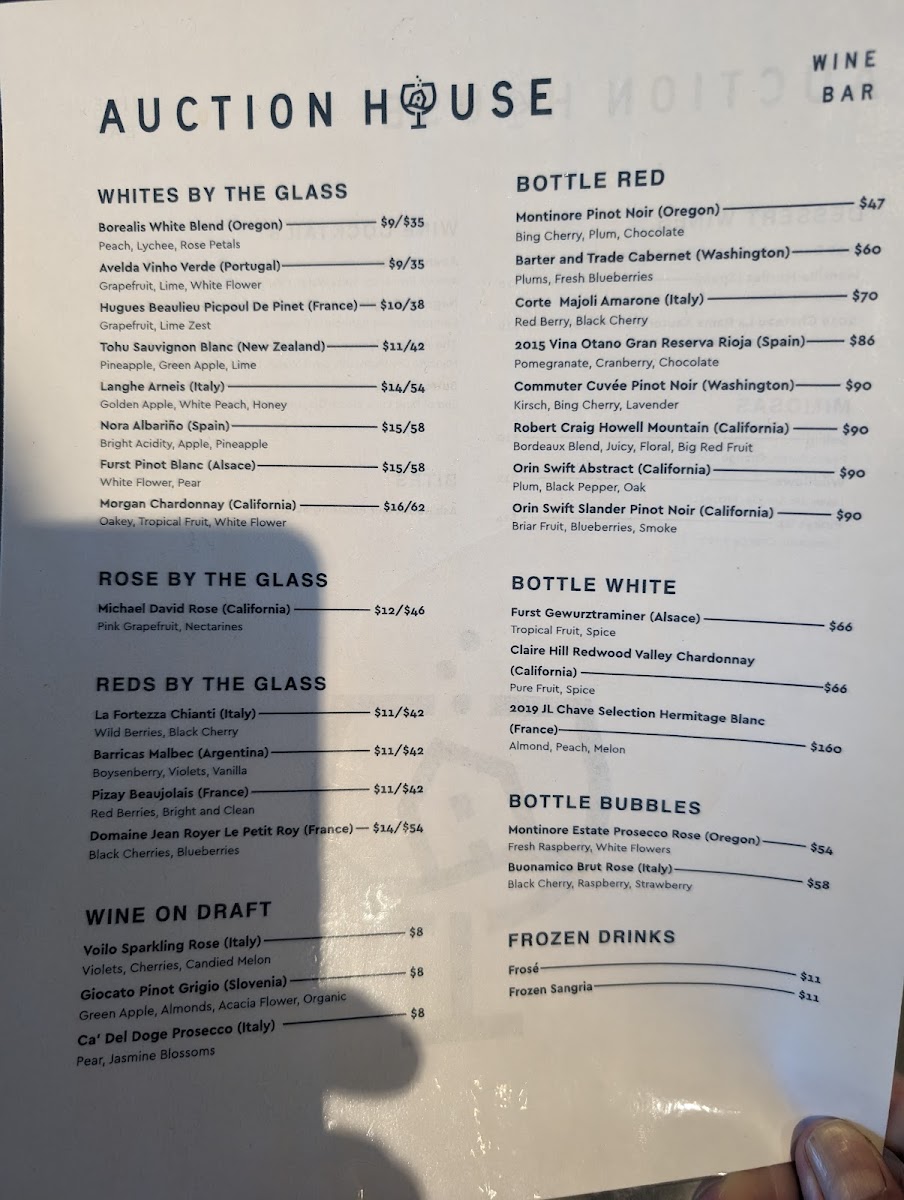 Auction House Food & Drink Hall Photo Menu 5
