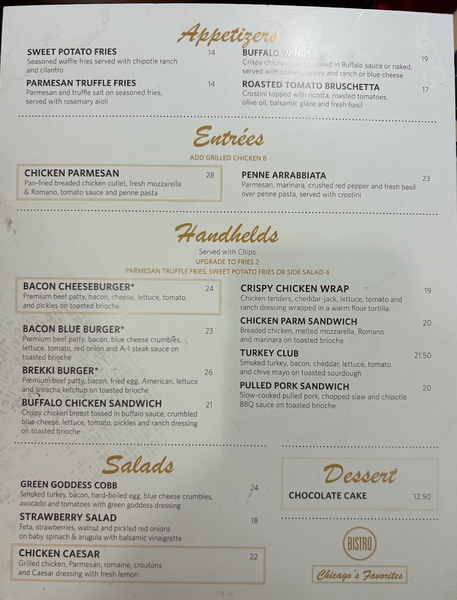 Gene's Bistro Photo Menu 1