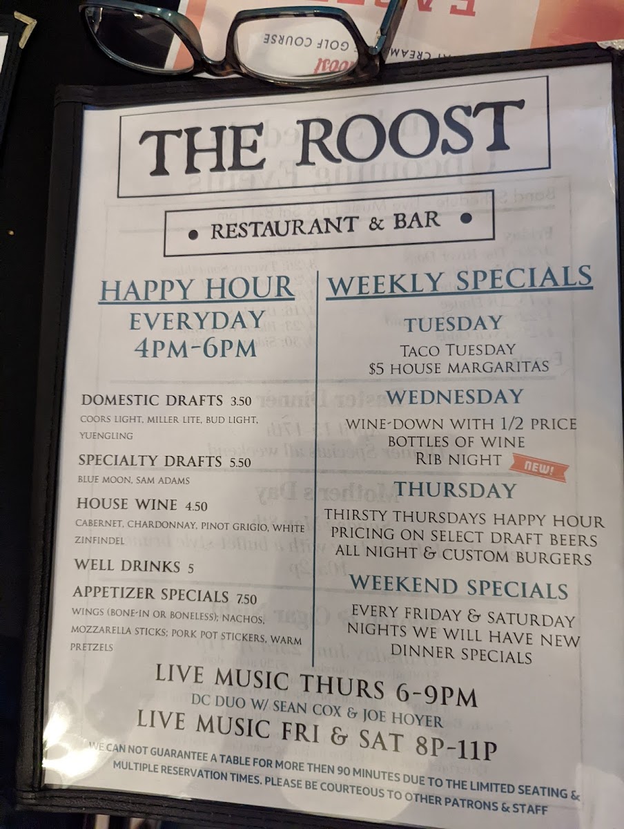 The Roost Restaurant Photo Menu 4