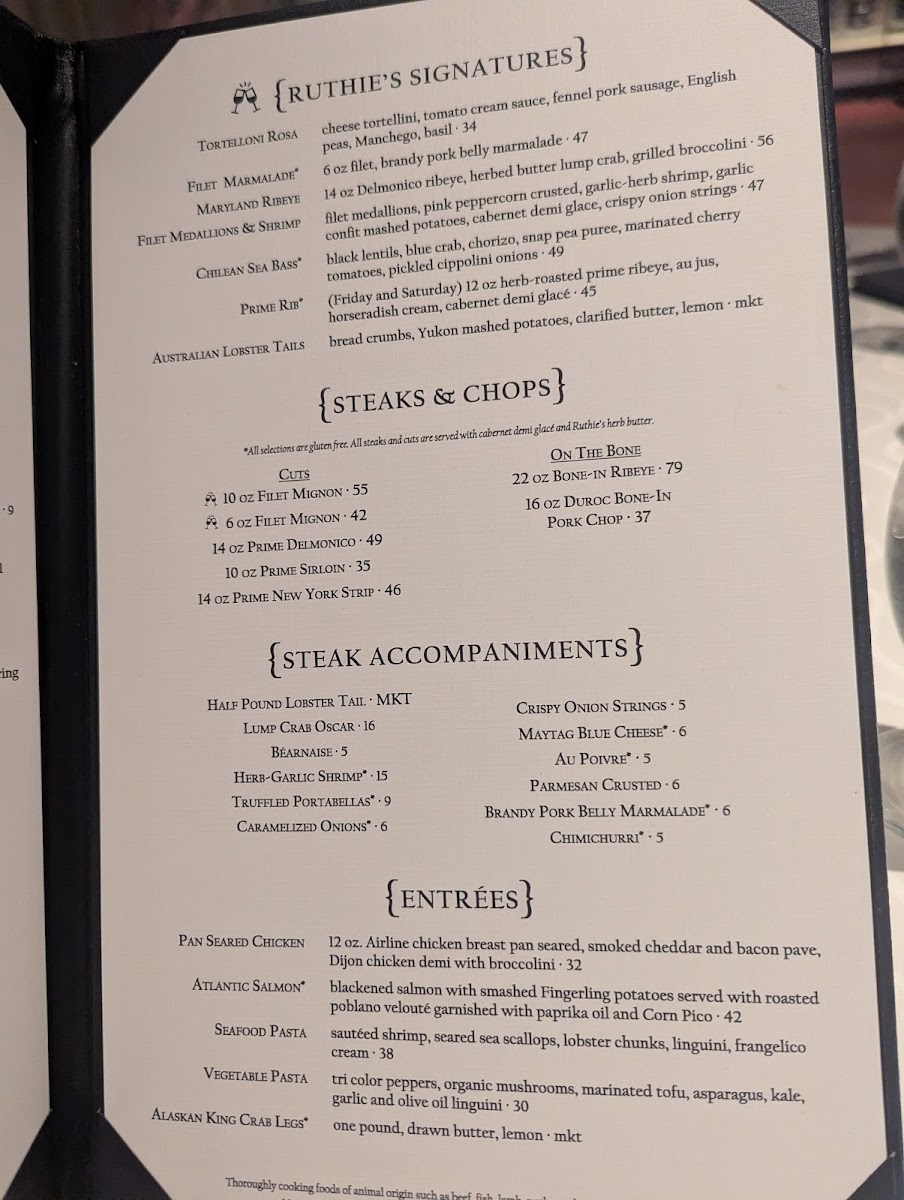Ruthie's Steaks & Seafood Photo Menu 7