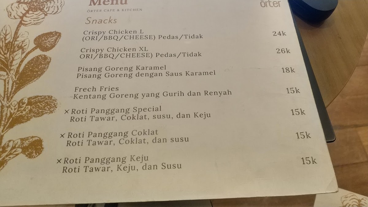Orter Cafe & Kitchen Photo Menu 5
