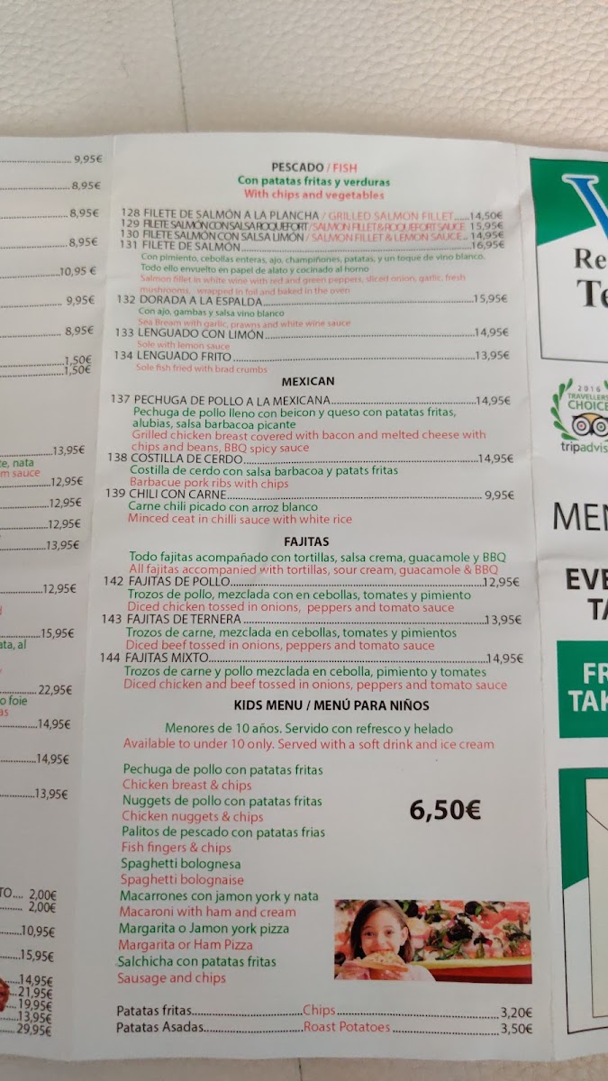 Venice Restaurant Photo Menu 2