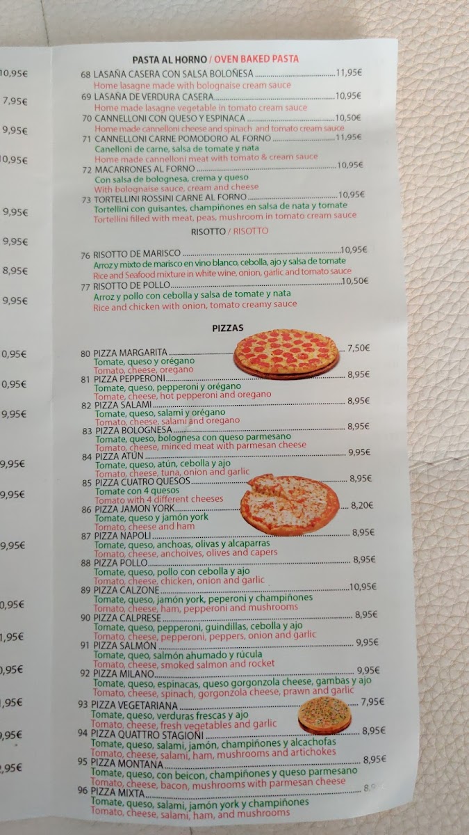 Venice Restaurant Photo Menu 5