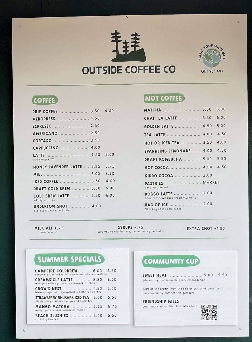 Outside Coffee Co Photo Menu 2