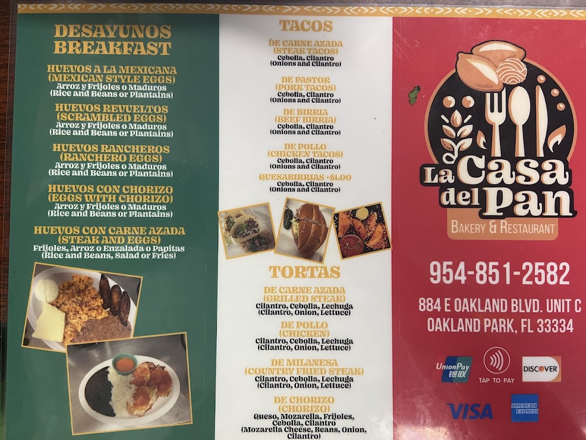 La Casa Del Pan Bakery & Restaurant Photo Menu 1
