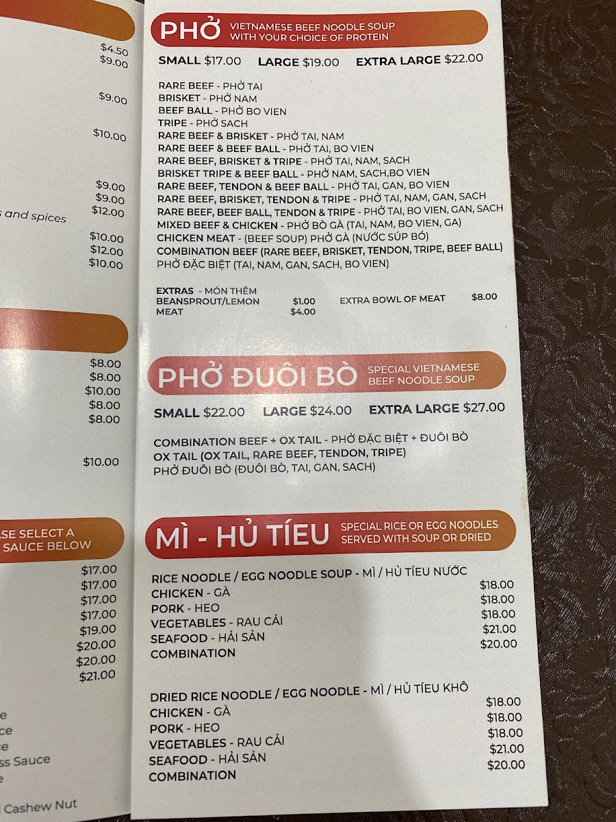 Pho Hong Tam Photo Menu 3