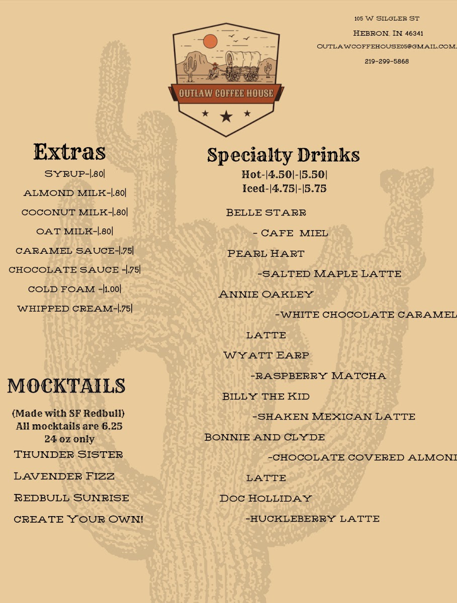 Outlaw Coffee House Photo Menu 4
