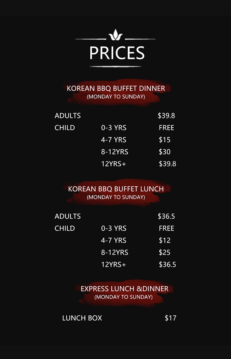 Fantasy Korean BBQ (Eden Terrace) 范特西烧烤(中区店) Photo Menu 1