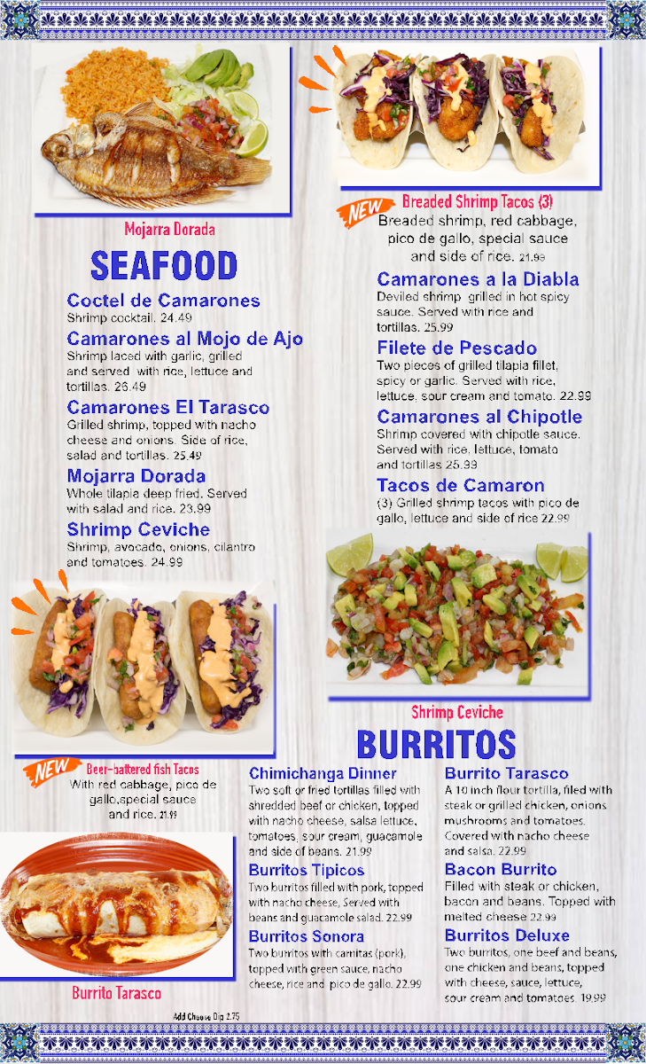 El Tarasco Photo Menu 2
