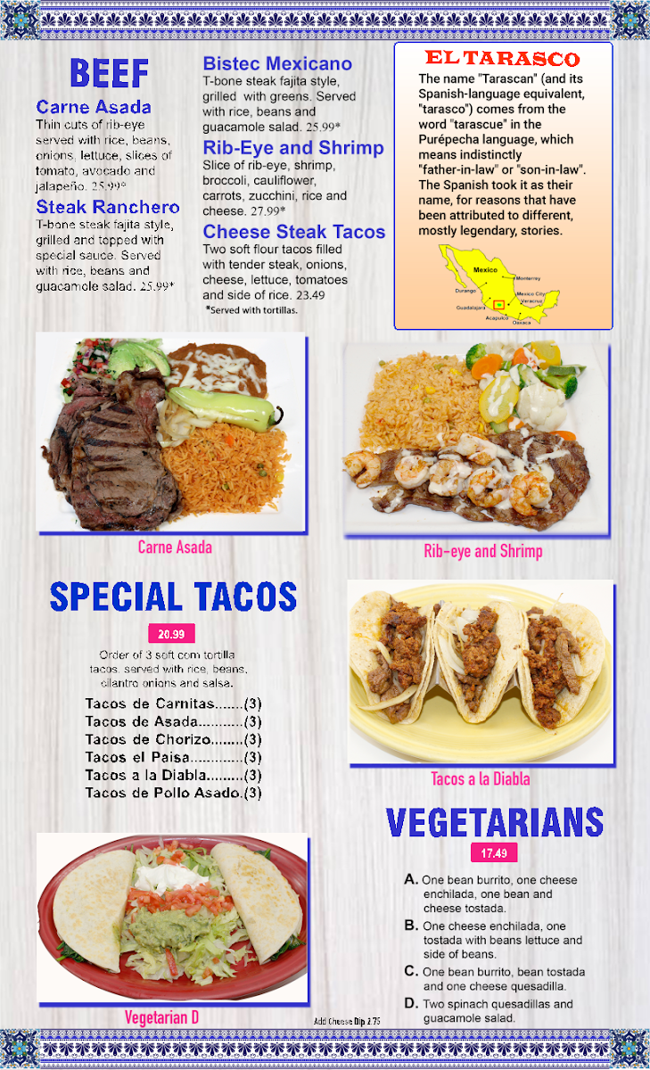 El Tarasco Photo Menu 7