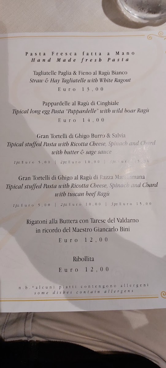 Osteria Ghigo. Ristorante Tipico di Maremma Photo Menu 2