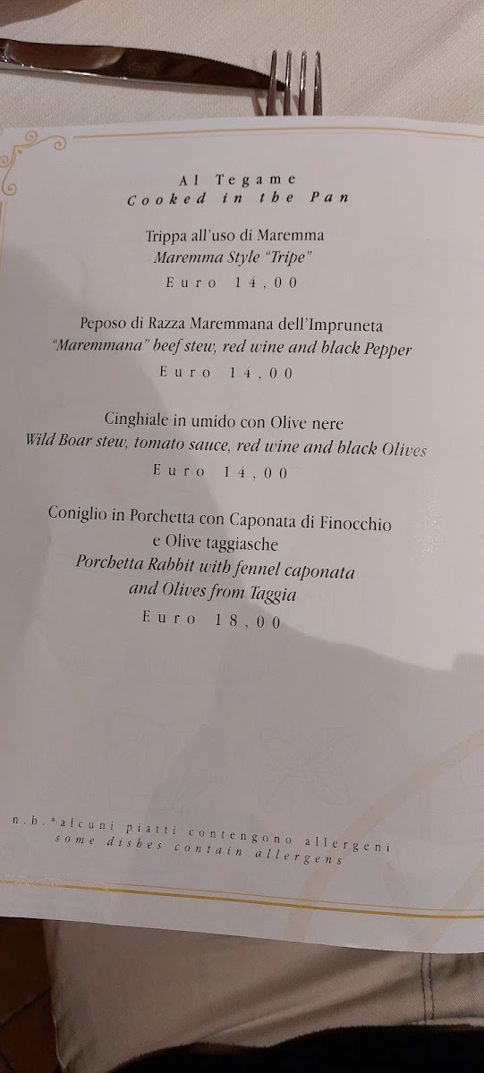 Osteria Ghigo. Ristorante Tipico di Maremma Photo Menu 6