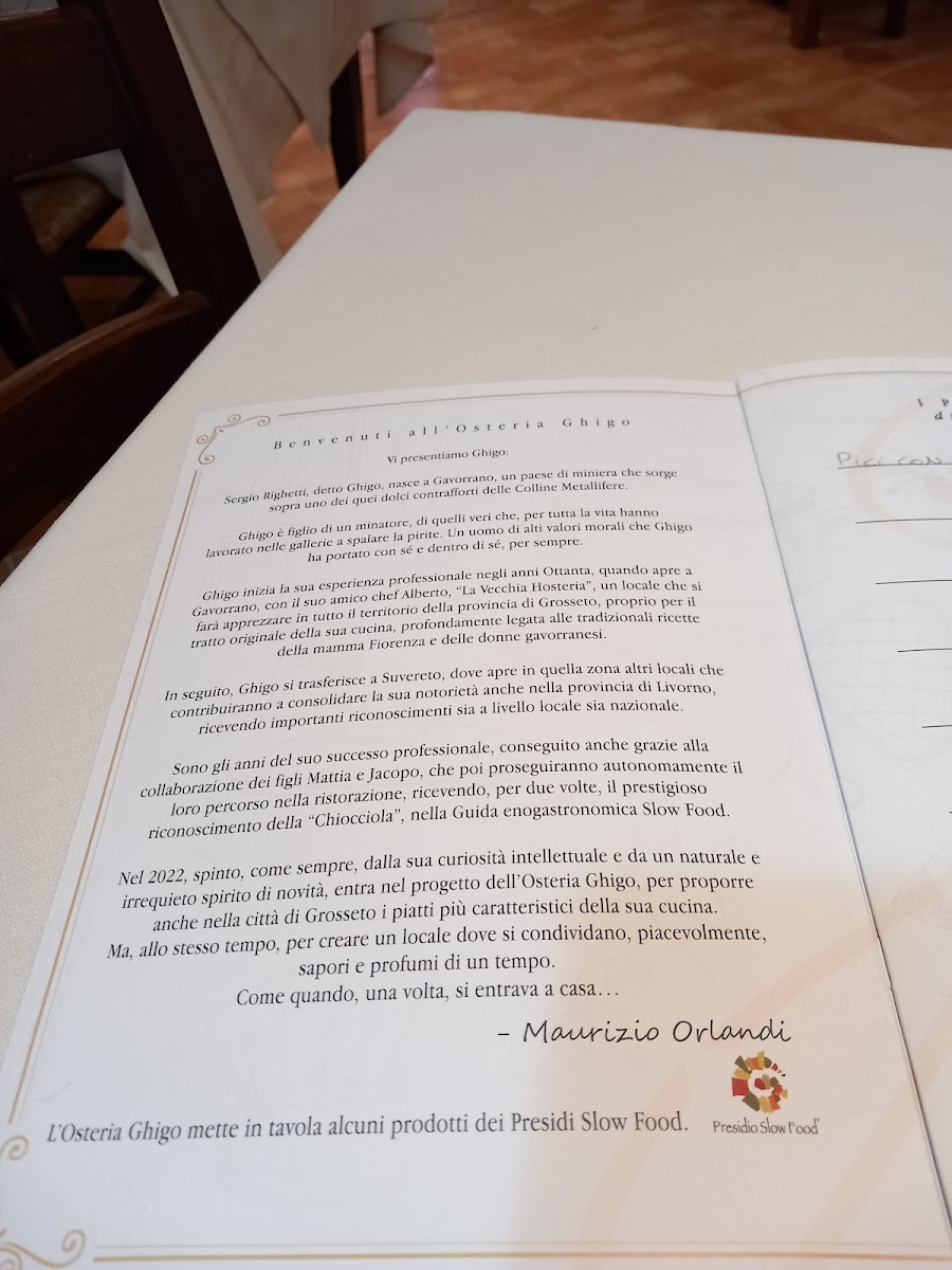 Osteria Ghigo. Ristorante Tipico di Maremma Photo Menu 9
