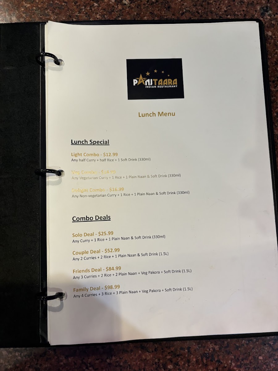 Panj Taara Indian Restaurant Photo Menu 1