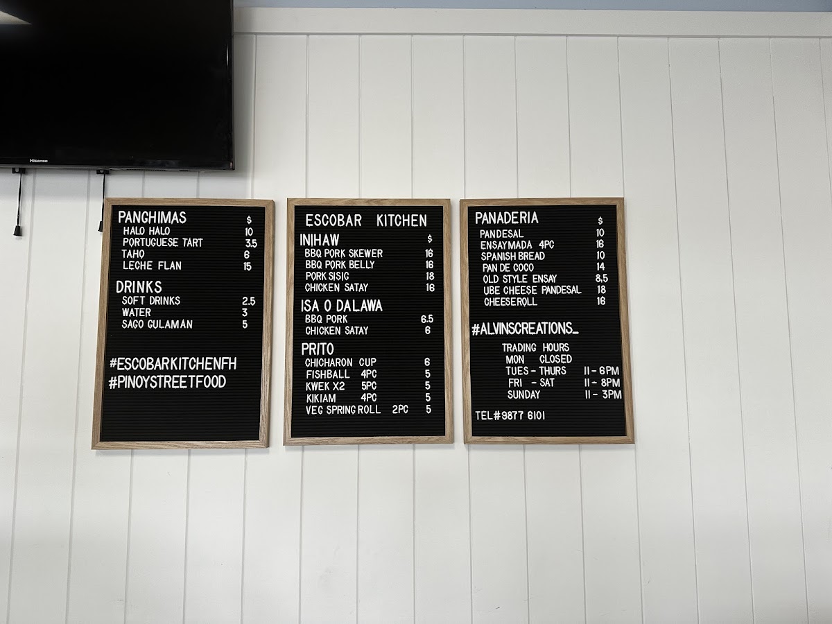 Escobar Kitchen Photo Menu 3