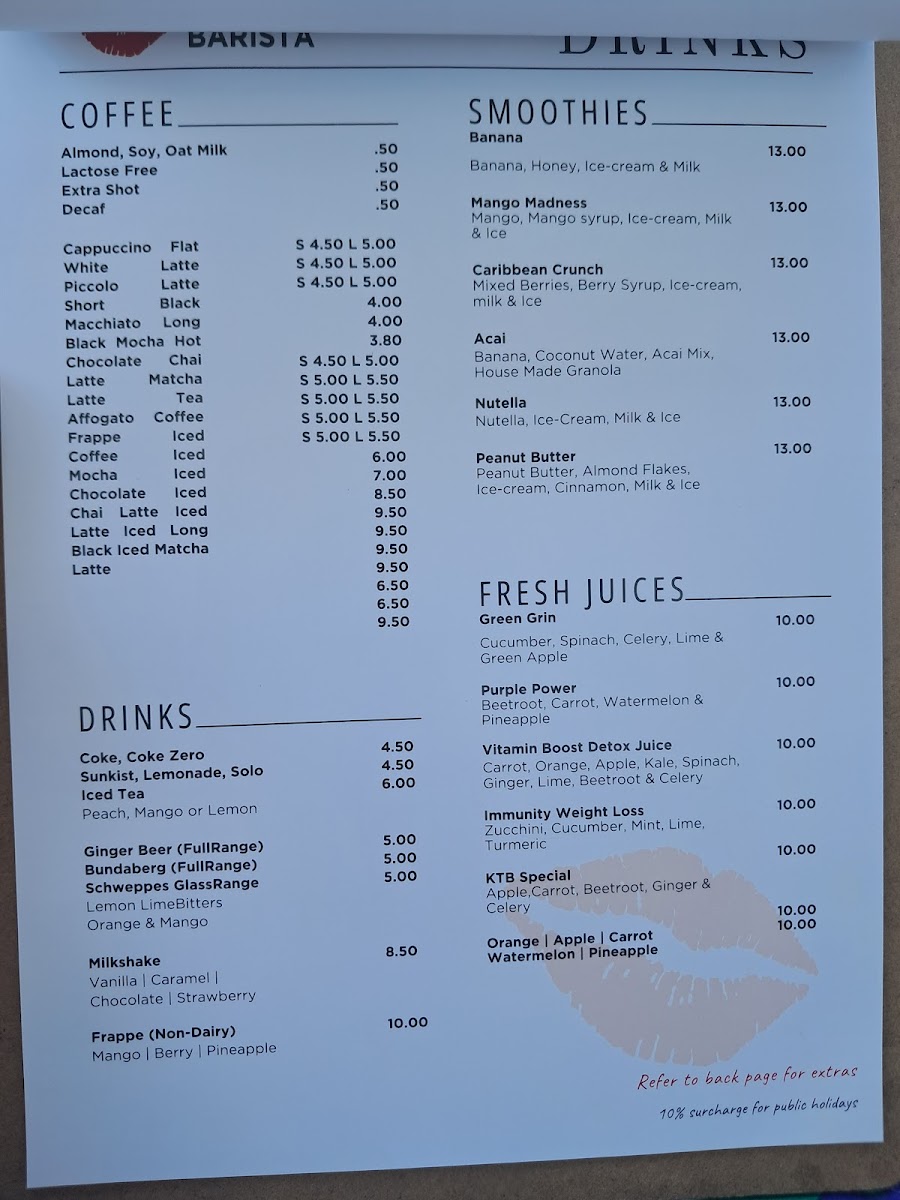 Kiss The Barista Cafe Photo Menu 3