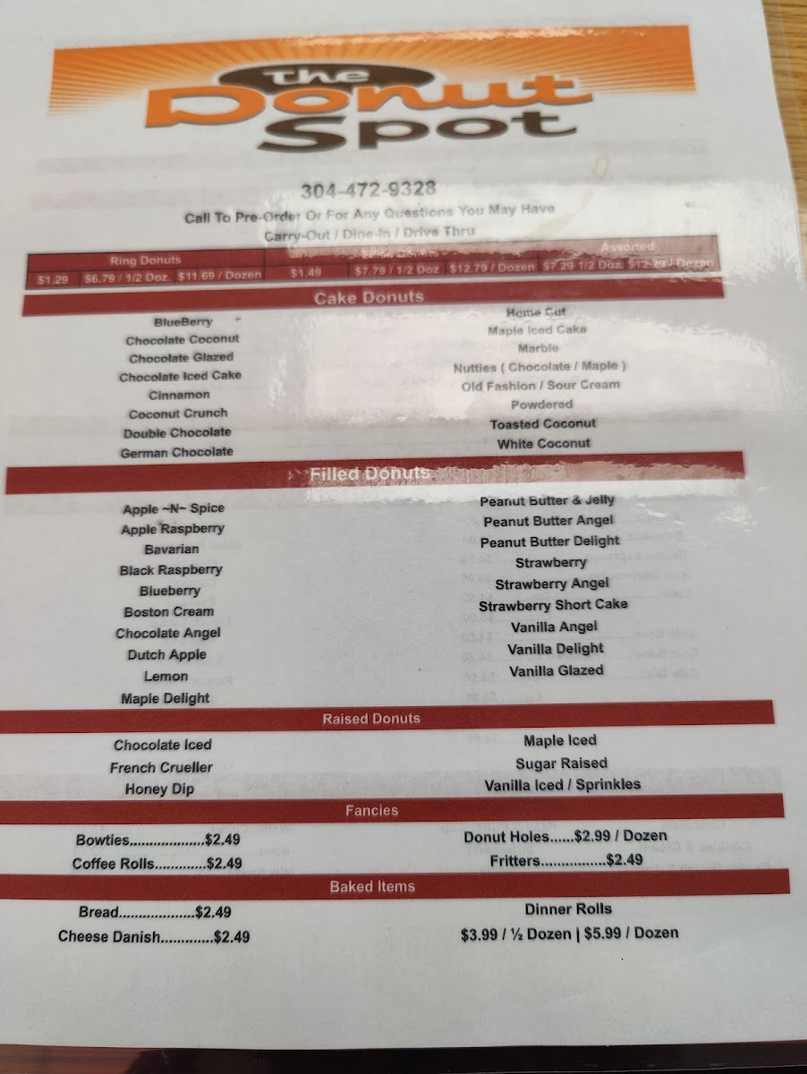 The Donut Spot Photo Menu 1