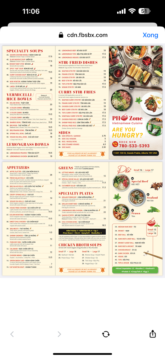 PHO ZONE Photo Menu 2