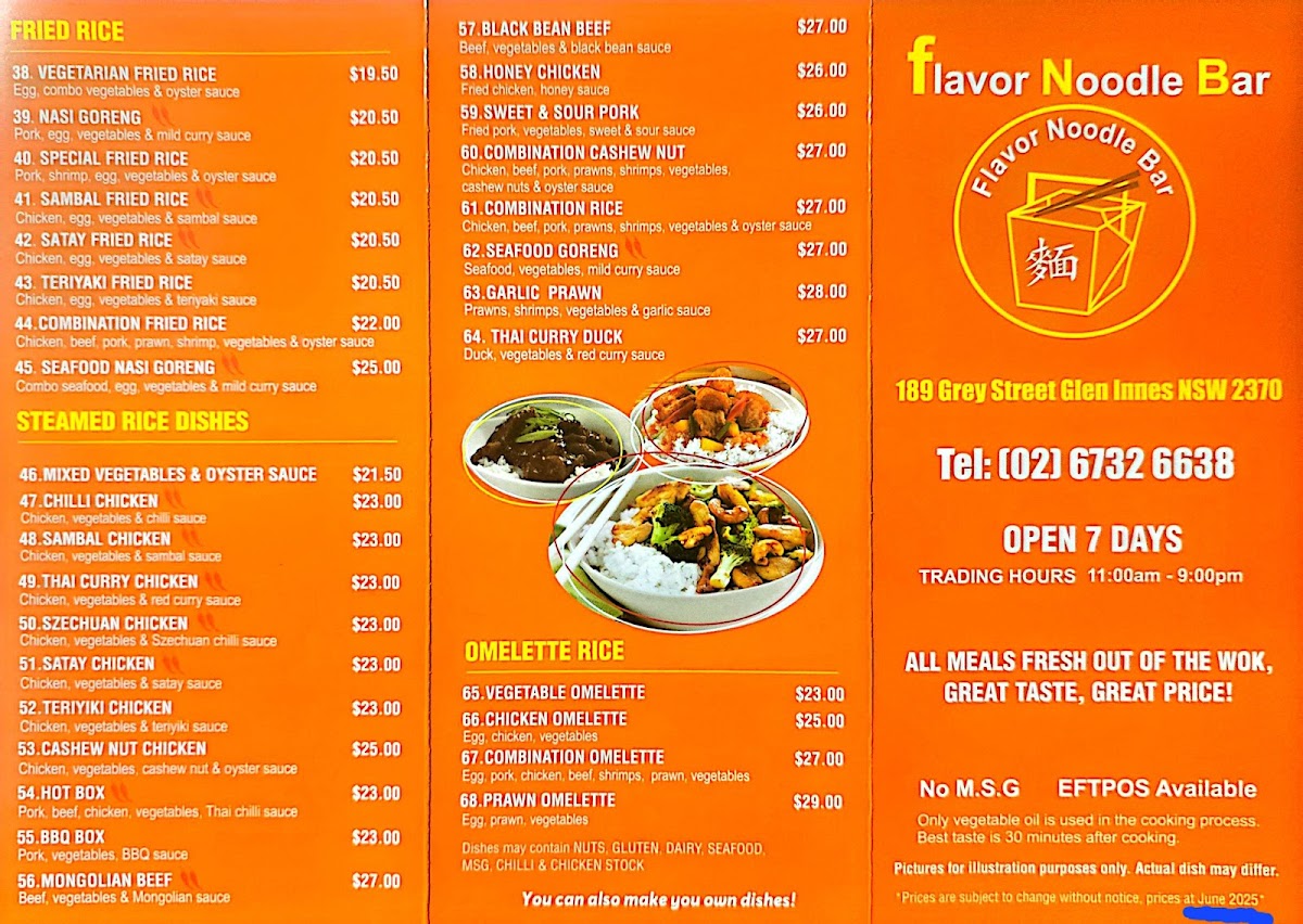 Flavour Noodle Bar Photo Menu 2
