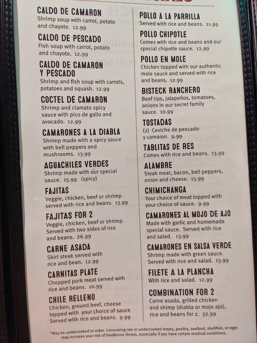 Sabor a Mexico Photo Menu 1